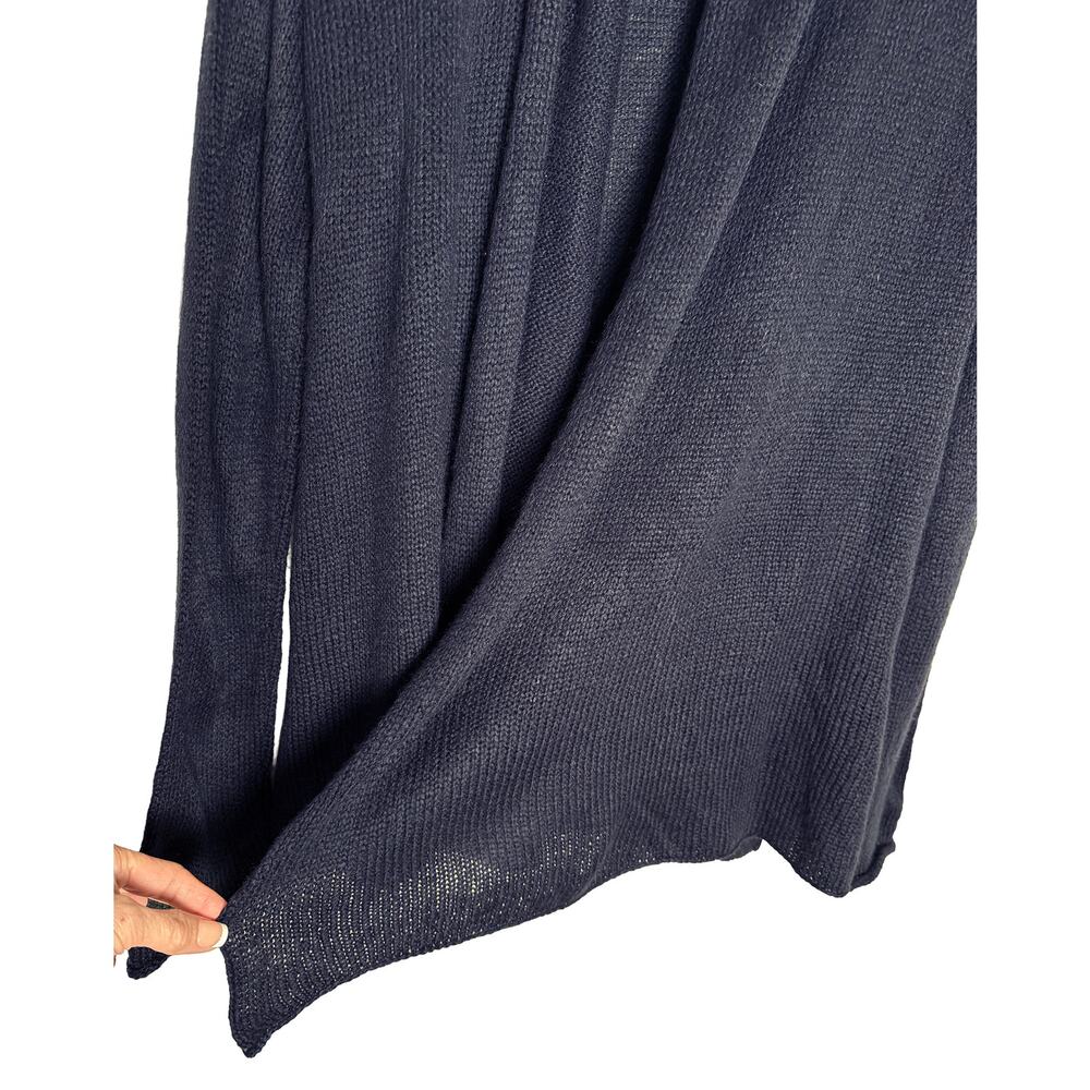 Wooden Ships Women's Navy Open Front Cardigan Sweater Acrylic Mohair Wool Blend - Picture 5 of 8